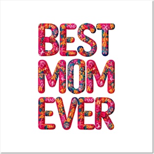 Best Mom Ever Colorful Cute Mother's Day Gift Posters and Art